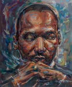 Acrylic painting portrait of Martin Luther King Jr. by Dalton Brown