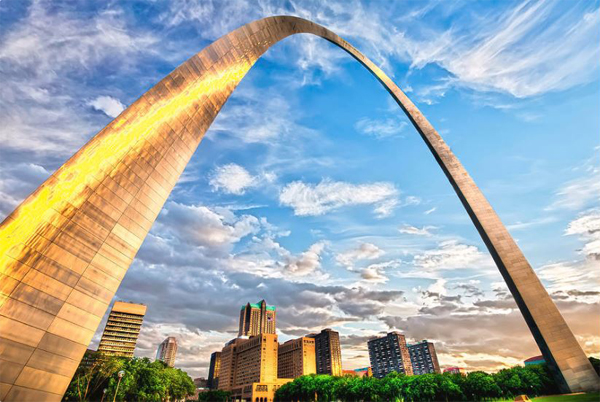 St. Louis Skyline Morning Under Arch