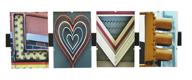 Art Gift. Four tiles with images that spell out the word LOVE