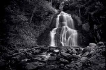 ShopForArt, ShopTheGreatFrameUpArt.com, Art, Custom, Framing, Decor Moss Glen Falls black and white waterfall print