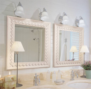 mirrors, framed, bathroom