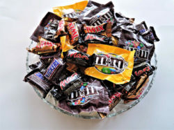 candy, bowl, chocolate