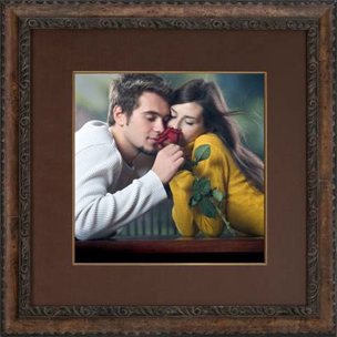framed couple with rose