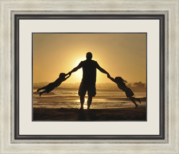 family sunset framed image