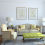 Modern living-room interior. Furniture and custom framed artwork beautifully arranged.
