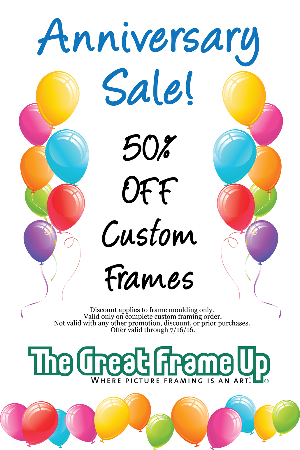 Anniversary Sale Graphic - The Great Frame Up :: Gainesville