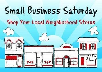 Small business Saturday graphic. Shop local.